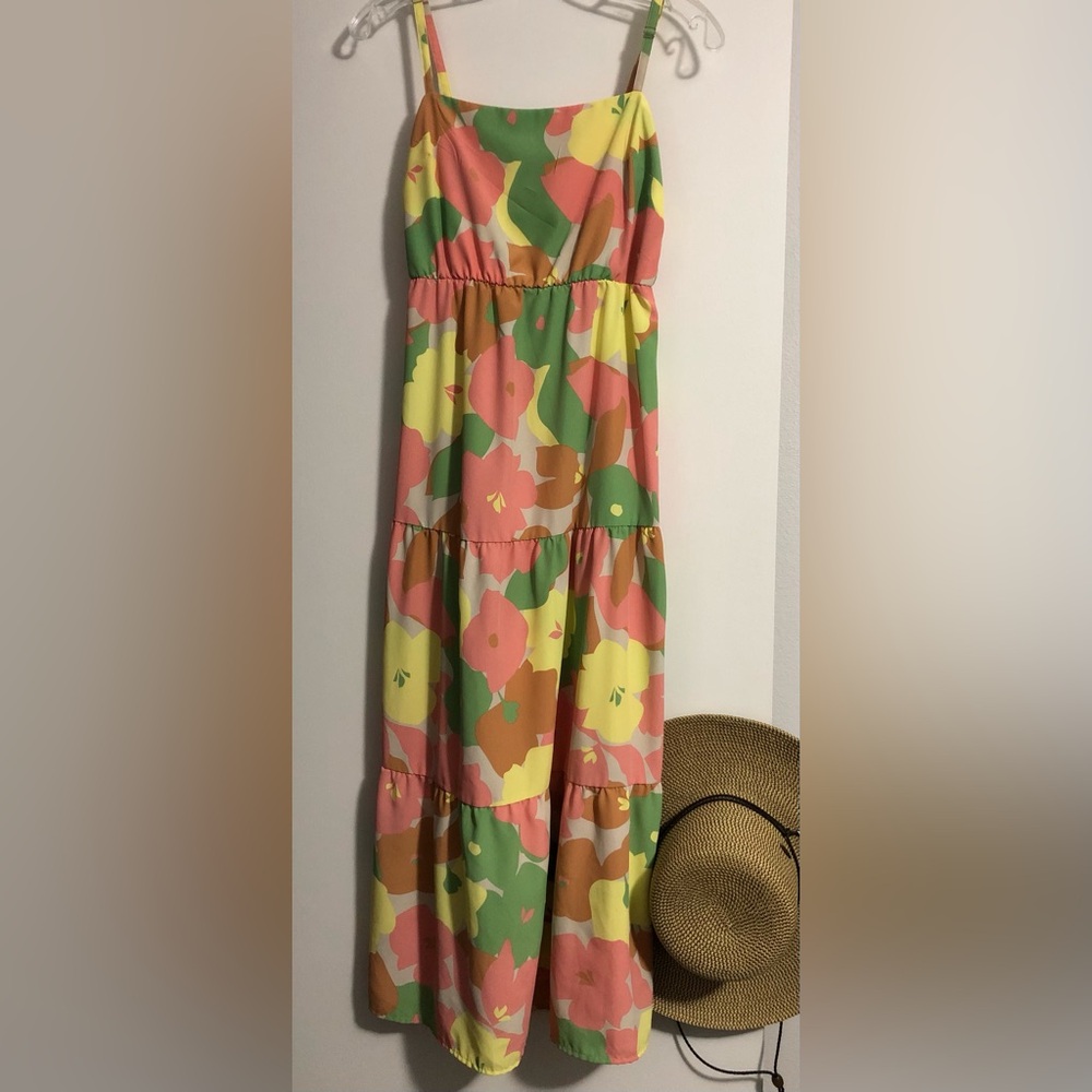 SocialStandard by SANCTUARY Party SUNDRESS smocked back Adjustable Straps EUC